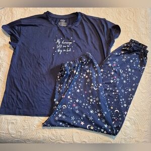 Joyspun women's XL or 16-18 2 piece pajama set tag on pants removed EUC